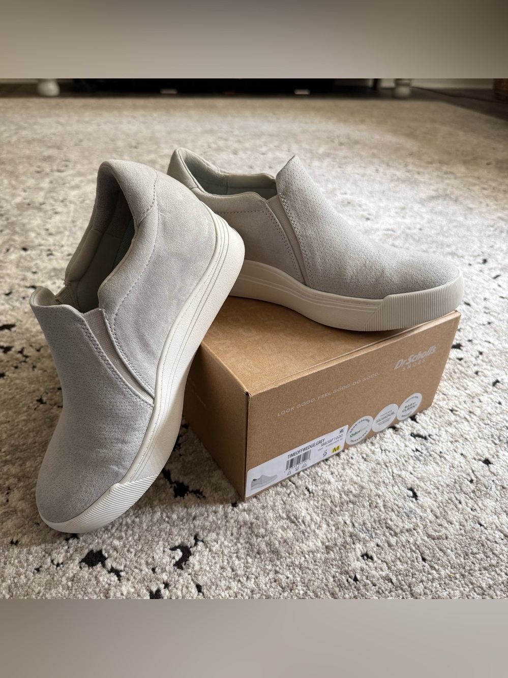 Dr Scholl’s Time Off Wedge Sneakers in Light Gray